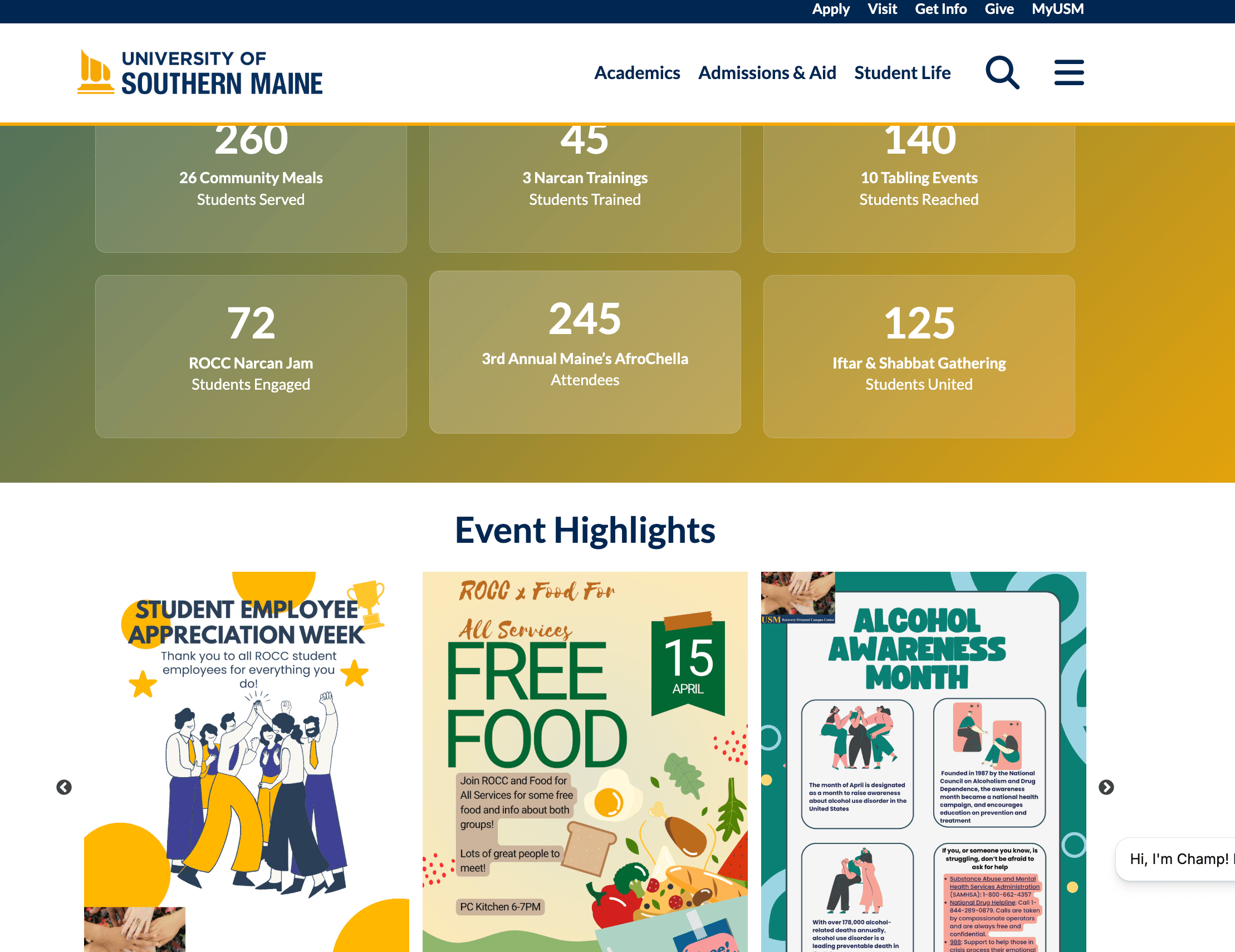 University of Southern Maine — ROCC website